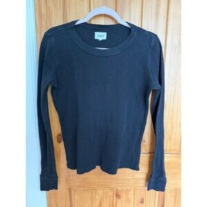 Mate the Label Women’s Organic Thermal Crew Long Sleeve Black Size S